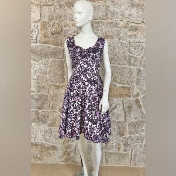 Gorgeous Vintage 1950s 50s Floral Bombshell Dress Full Skirt - Picture 5 of 16